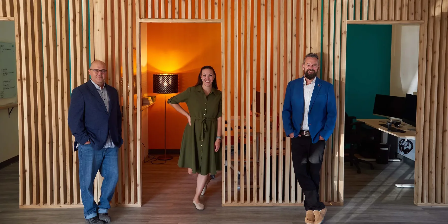 The Colour and Code team, together in the studio.