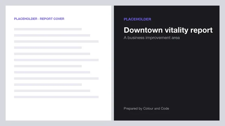 Downtown vitality report (placeholder) report spread