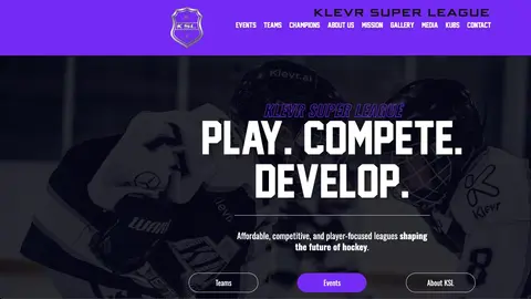 KLEVR Youth Hockey website