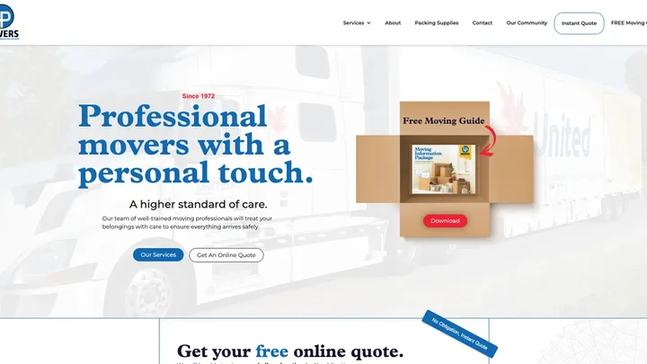LP Movers website